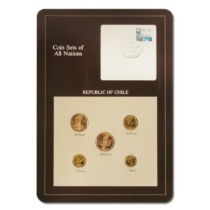 Chile - Type Set & Postal Cache - 5 Coins - Brilliant Uncirculated - Descriptive Card