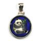 China-Enameled Jewelry-Coin Pendant-1/10 ounce Silver Trade Unit-Panda & Bamboo-with Bezel