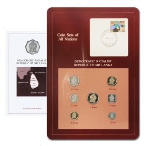 Sri Lanka - Type Set & Postal Cache - 7 Coins - Brilliant Uncirculated - Descriptive Card