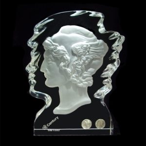 Coin Art - Mercury Dime - Lucite Sculpture