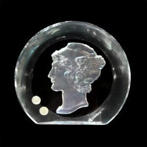 Coin Art - Mercury Dime - Full Color Round Lucite Sculpture