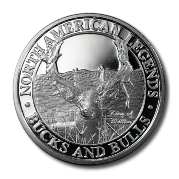 North American Hunting Club - Bucks and Bulls - King of Britton - 1 Ounce -  .999 Fine Silver