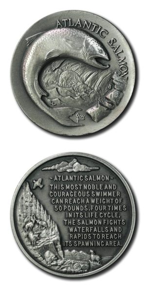 Longines Symphonette - America Wildlife - Atlantic Salmon - 1+ Oz. Fine Silver - High Relief