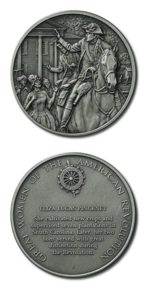 DAR - Great Women of the American Revolution - Eliza Lucas Pinckney - Pewter Medallion