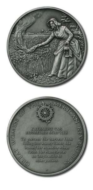 DAR-Great Women of the American Revolution-Catharine Van Renseselaer Schuyler-Pewter Medallion