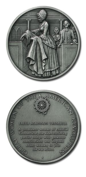 DAR - Great Women of the American Revolution - Faith Robinson Trumbull - Pewter Medallion