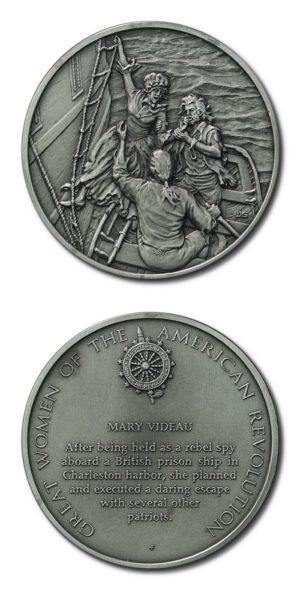 DAR - Great Women of the American Revolution - Mary Videau - Pewter Medallion