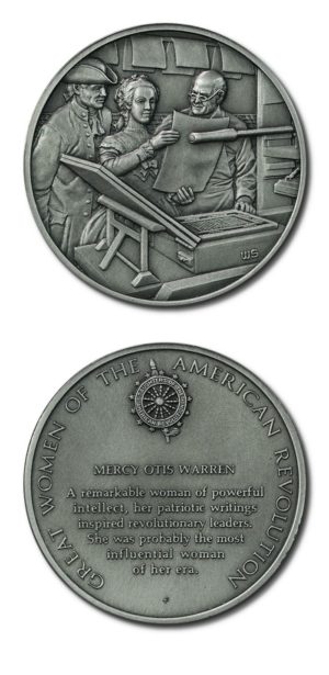 DAR - Great Women of the American Revolution - Mercy Otis Warren - Pewter Medallion