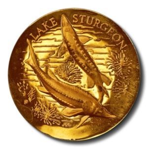 Longines Symphonette - America Wildlife  - Lake Sturgeon - Sterling Silver with 24k Gold