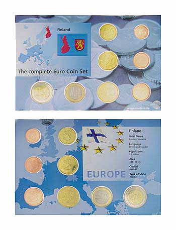 Finland Euro (8) Coin Set - Folder