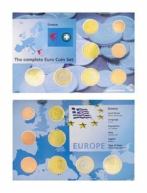 Greece Euro (8) Coin Set - Folder