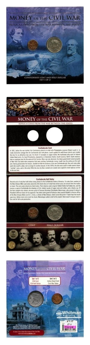 Folder - Confederate Money of the Civil War - Replicas -  - 1861-O Half Dollar - CSA Cent