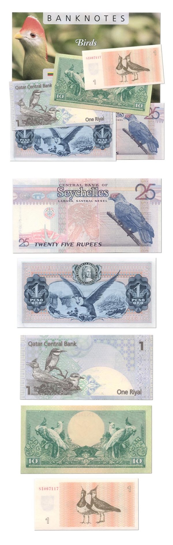 Bird Banknotes-5 Note Set-Lithuania