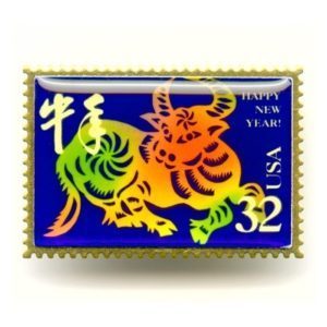 USPS - Chinese Zodiac - Year of the Ox - Postage Lapel Pin