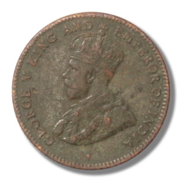 1916 Straits Settlement George V Bronze 1/4 Cent Coin in Very Fine+ Condition. KM# 27.