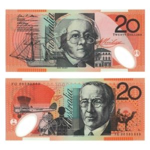 2008 Australia Twenty Dollars Polymer Crisp Uncirculated Banknote