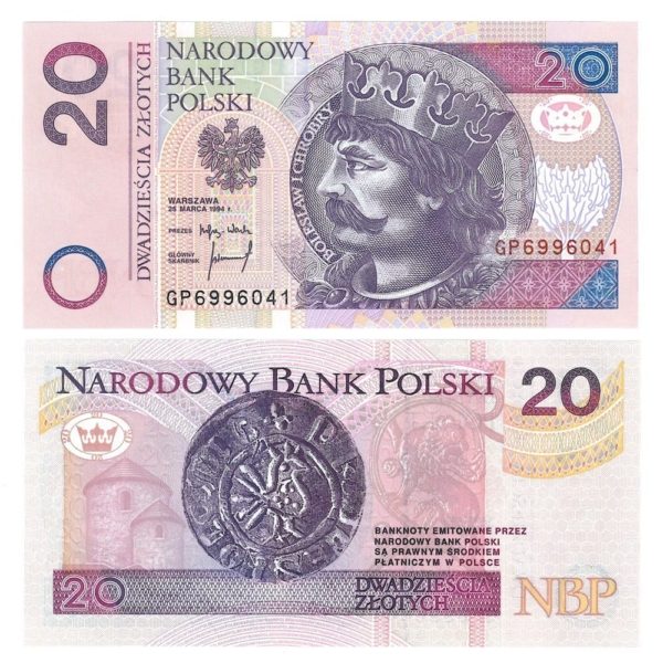 1995 Poland Boleslaw I Chrobry 20 Zlotych Crisp Uncirculated Banknote
