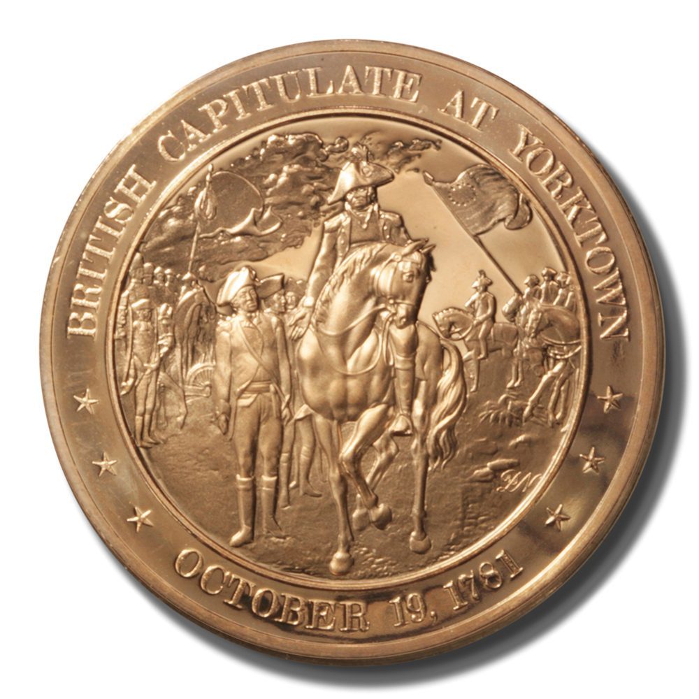 +1781 British CORNWALLIS SURRENDERS at Yorktown FRANKLIN MINT SOLID BRONZE Medal
