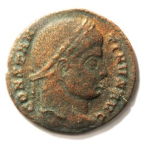 Bronze Coin of Roman Emperor Constantine II (337-340 AD). AE Follis in Fine condition.