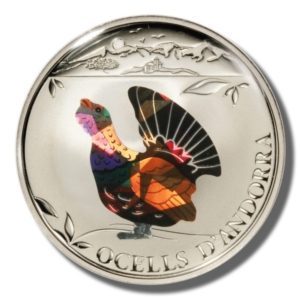 2012 Andorra Western Cappercaillie 1 Proof Diner Prism coin