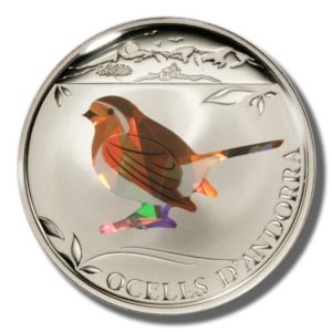 2012 Andorra European Robin 1 Diner Proof Prism coin