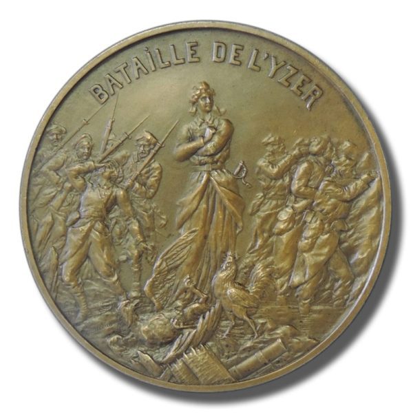 Battle of Yzer 1918 WWI French Bronze Medal by H. Allouard