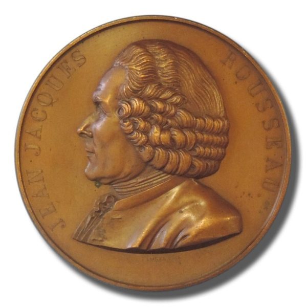 1778-1878 Jean Jaques Rousseau Centenary French Bronze Medal by Florian F.