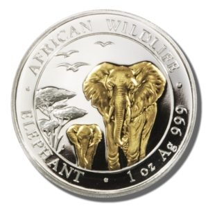 2015 Somalia 100 Shillings Elephant one ounce Gold and Silver Coin
