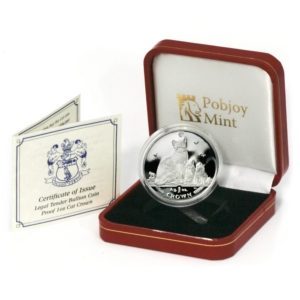 Isle of Man 2014 Snowshoe Cat 1 Oz. Proof Silver Crown with Mint Box & COA