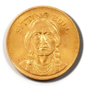 1971 Franklin Mint Husky Oil Co. Rugged American Medal of Sitting Bull