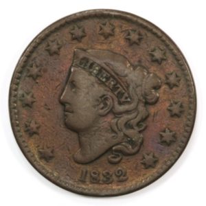 USA - Large Cent - Matron Head - 1c - 1832  - Very Good - Newcomb 3