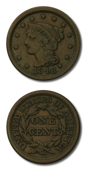 USA - Braided Hair Large Cent - Newcomb 21 - 1