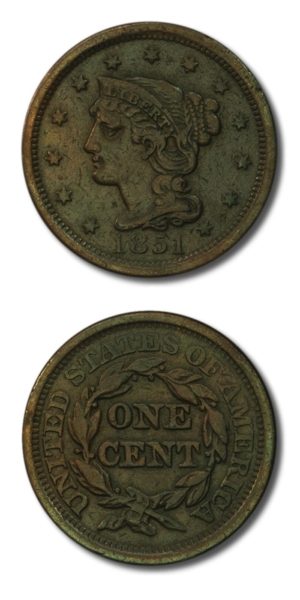 USA - Braided Hair Large Cent - Newcomb 28 - 1