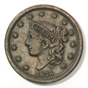 Fine Young Head Large Cent from 1838