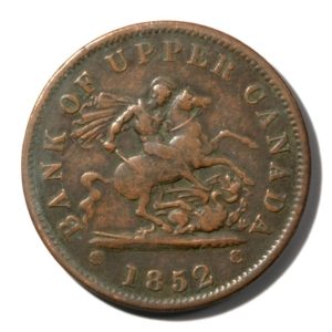 Canada - Ontario -Bank of Upper Canada - Penny Token - 1852  - VF - KMTn3 - Breton-719