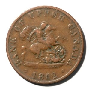 Canada - Ontario -Bank of Upper Canada - Halfpenny Token - 1852  - VF+ - KMTn2 - Breton-720