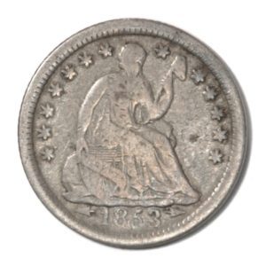 USA - Liberty Seated Silver Half Dime - With Arrows - 5c - 1853  - Very Good