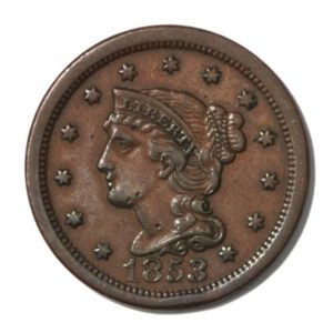USA - Large Cent - 1c - 1853  - VF