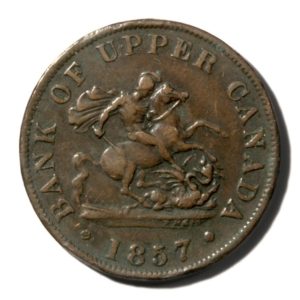 Canada - Ontario -Bank of Upper Canada - Halfpenny Token - 1857  - XF - KmTn2 Breton-720