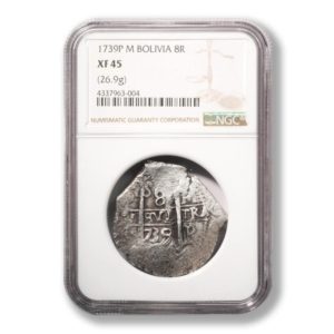Bolivia 1739P M. Potosi Mint 8 Reales graded by NGC