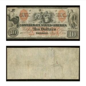 CSA - Ten Dollars - $10 - 1861 - Type 22 - Indian Family - Fine + - CC
