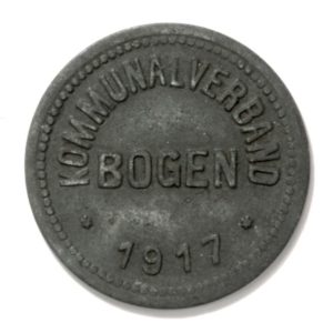1917 Bogen Germany Zinc 10 Pfennig Kriegsmunze