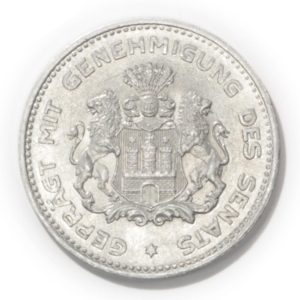 1923 Hamburg Germany Aluminium 1/10 Mark Notgeld