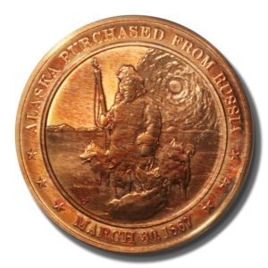 Franklin Mint-History of the US-Alaska Purchased from Russia-1867-45mm-Proof Bronze Medal