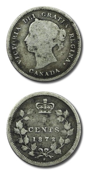 Canada - Victoria - Five Cents - 1872H - Very Good - KM-2