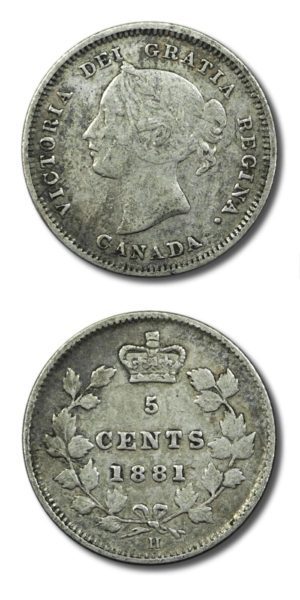Canada - Victoria - Five Cents - 1881H - Very Fine - KM-2