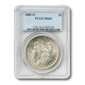 USA - 1885-O Morgan Dollar PCGS MS-63 Pleasant Rim Toning on Obv and Rev - $1 - 1885 - UNC