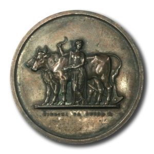 Italy-1st Agricultural Congress-Cattle-High Relief Medal by Pieroni da Lucca-1890 -42.44mm