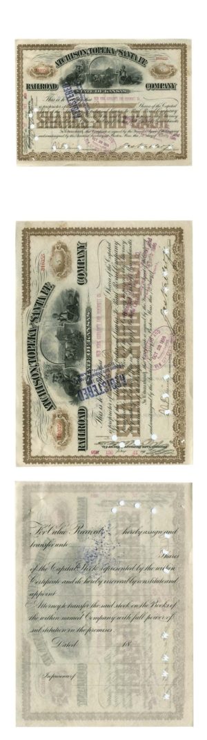 Kansas - Atchison Topeka and Santa Fe - 5 Shares - 1895