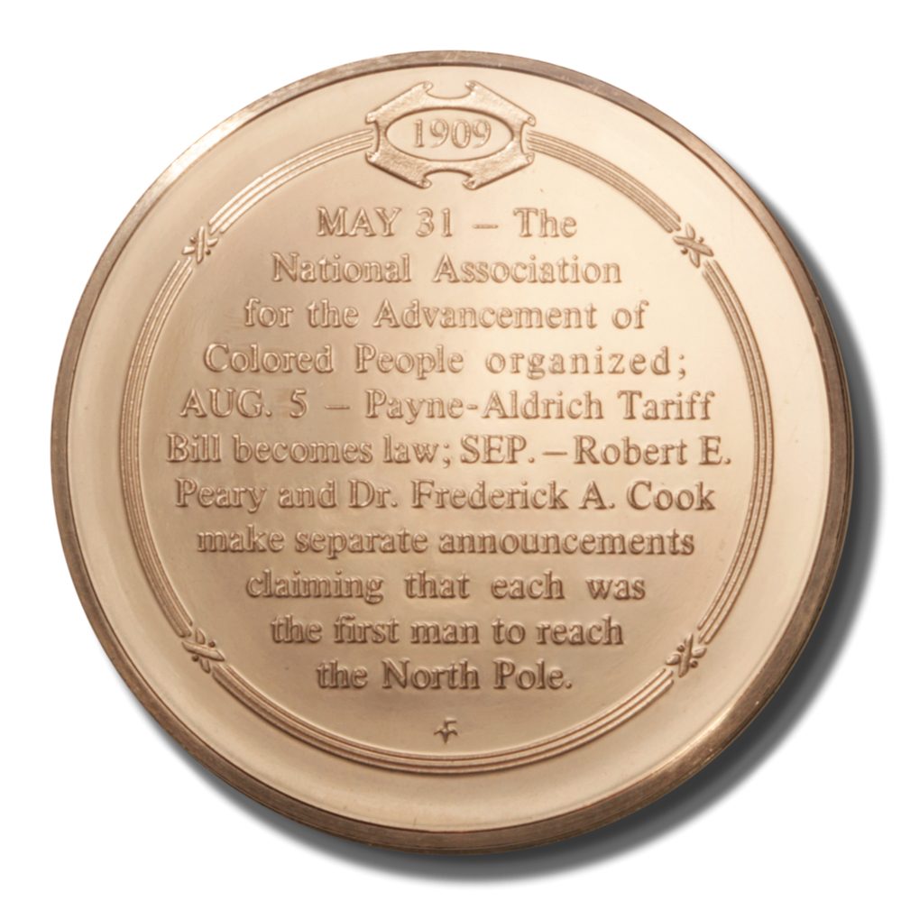 1909 The Race to the North Pole Solid Bronze Medal 